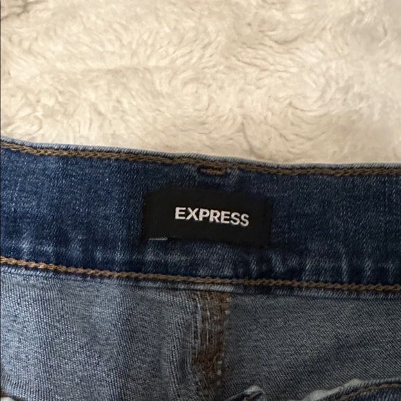 Express Blue Skinny Jeans with Tapered Fit - Picture 4 of 7